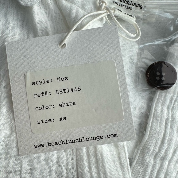 Beachlunchlounge Nox Crinkle Gauze Tie Front Button‎ Up Shirt White XS Casual - Picture 4 of 13